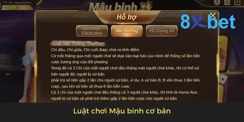 Cách xếp bài mậu binh đơn giản, hiệu quả cho người mới 2 Luật chơi Mậu binh cơ bản