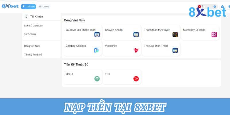 Tá lả online – Trải nghiệm trò chơi bài thú vị tại 8xbet 4 Nạp tiền để trải nghiệm game bài tá lả đầy kịch tính tại 8xbet